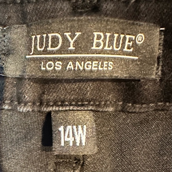 Judy Blue High Waisted patch pocket straight leg black denim jeans Black sz 14W - Picture 2 of 8